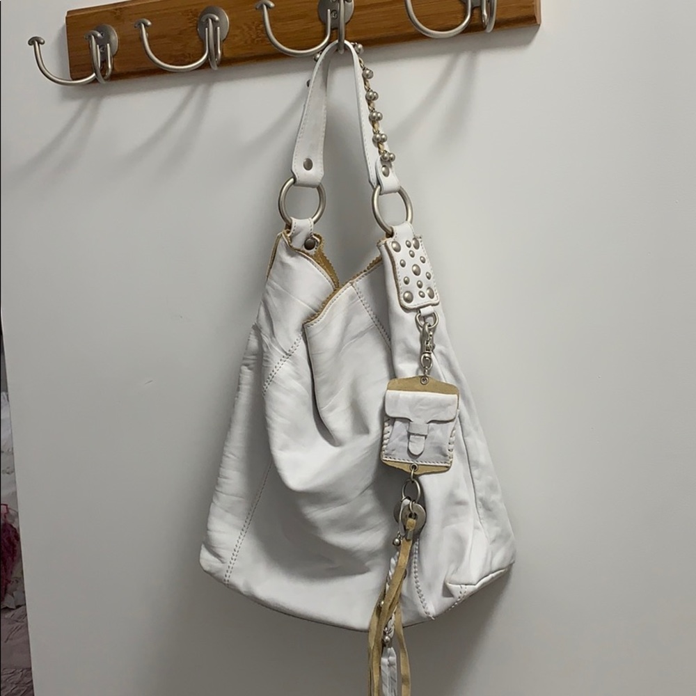 Gianni Chiarini white leather tote